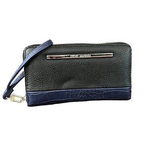 Steve Madden Black-Blue Leather Wallet